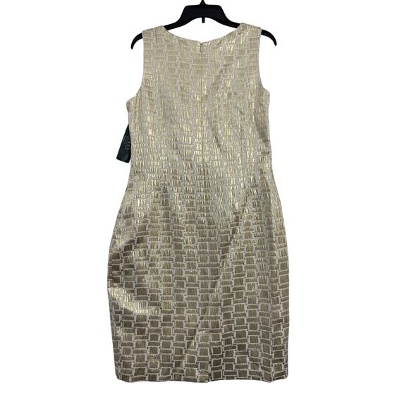 NWT Lauren Ralph Lauren Gold Dress 12 Holiday Party Cocktail - Picture 2 of 10